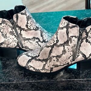 Clarks Snakeskin Pattern Ankle Boots
